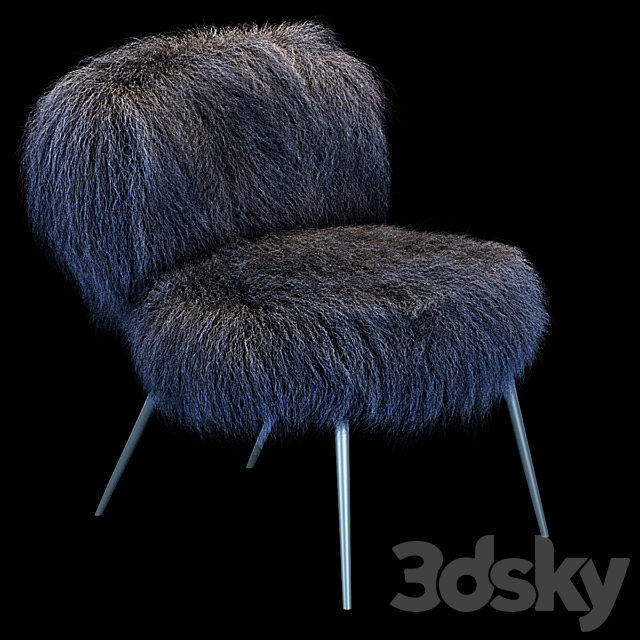 Armchair Nepal Mongolia Blu 3ds Max - thumbnail 1