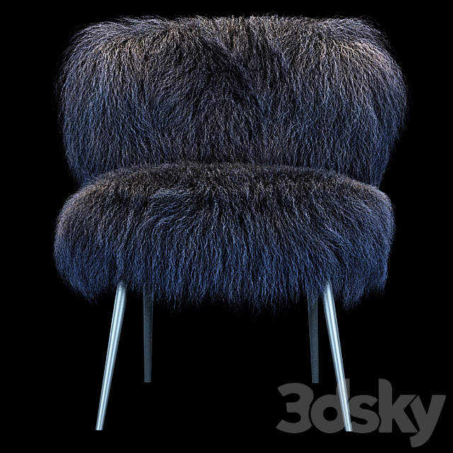 Armchair Nepal Mongolia Blu 3ds Max - thumbnail 2