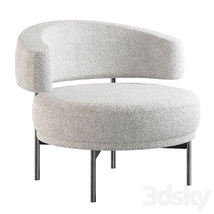 Armchair Neuilly lounge Bonaldo 3DS Max Model - thumbnail 1