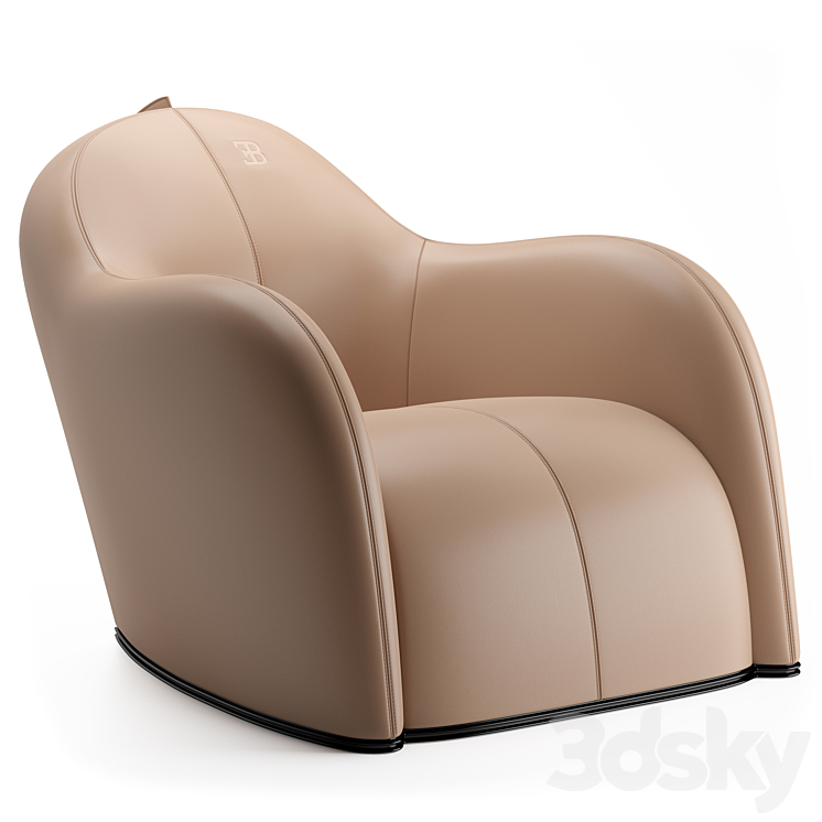 armchair Noire by Bugatti Home 3DS Max Model - thumbnail 2