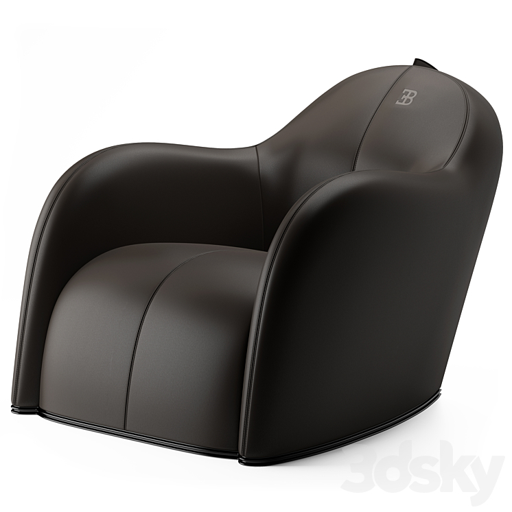 armchair Noire by Bugatti Home 3DS Max Model - thumbnail 3