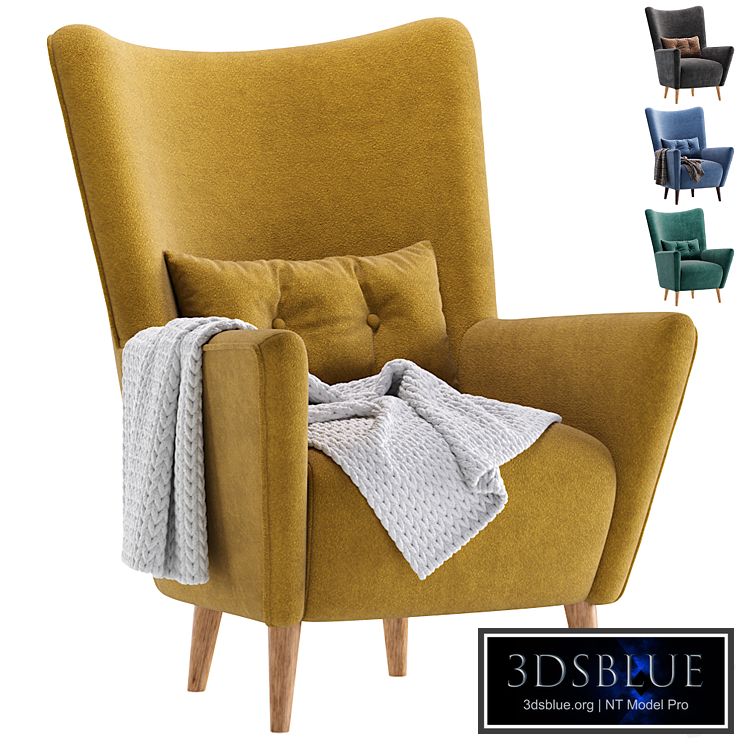 Armchair Nosta Yellow Divan.ru\/?????? ????? ?????.?? 3DS Max - thumbnail 3