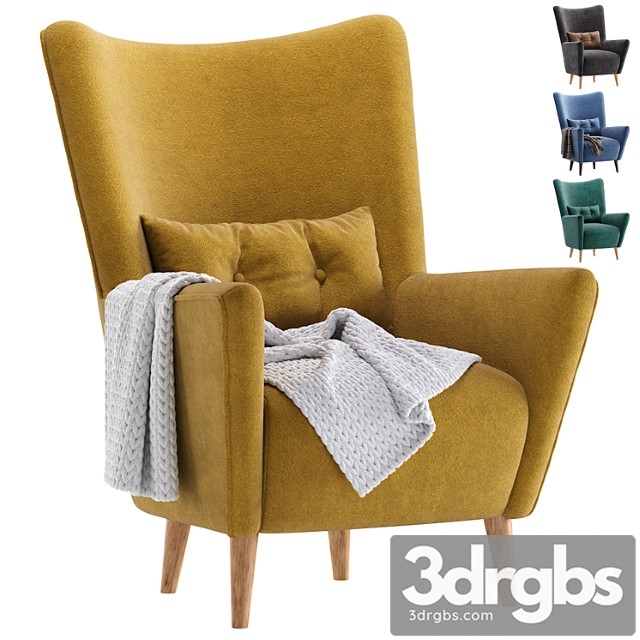 Armchair Nosta Yellow Divan Ru Kreslo Nosta Divan Ru 3dsmax Download - thumbnail 1