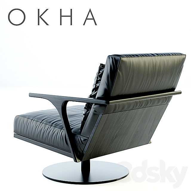 Armchair OKHA STM Swivel Base Armchair 3DS Max Model - thumbnail 2