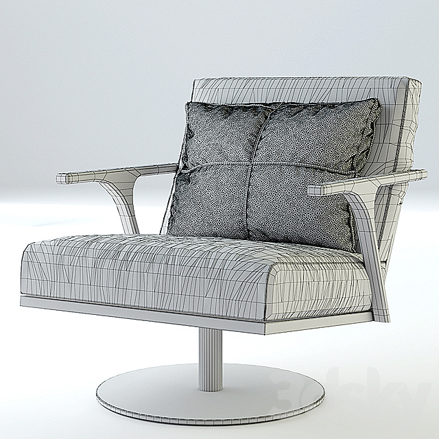 Armchair OKHA STM Swivel Base Armchair 3DS Max Model - thumbnail 3