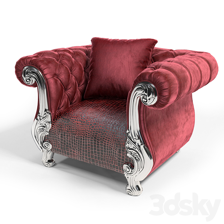 armchair Orsitalia Oceano pelle poltrona 3DS Max - thumbnail 1