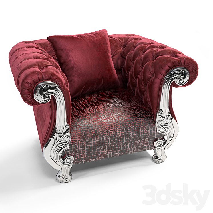 armchair Orsitalia Oceano pelle poltrona 3DS Max - thumbnail 2