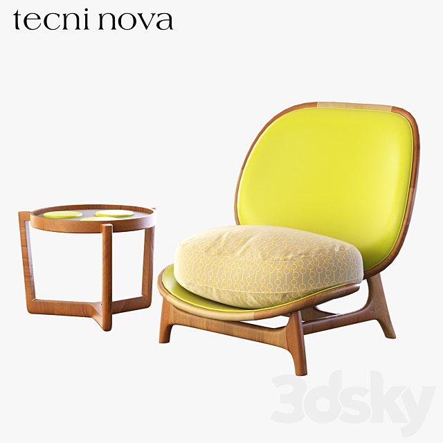 Armchair Outdoor yellow tecni nova 3ds Max - thumbnail 1