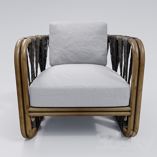 Armchair Palecek 3ds Max - thumbnail 2