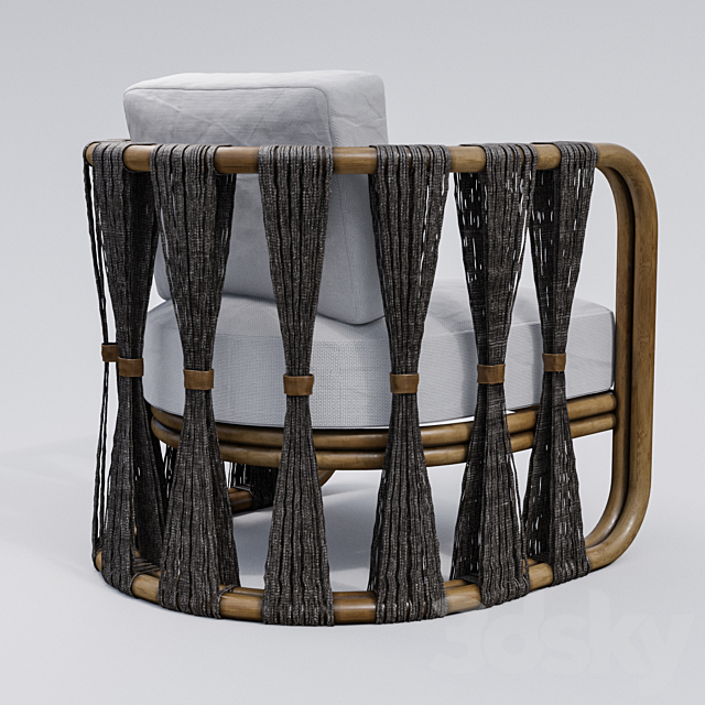 Armchair Palecek 3ds Max - thumbnail 3