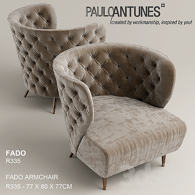 Armchair pauloantunes. FADO R335 3DSMax File - thumbnail 1