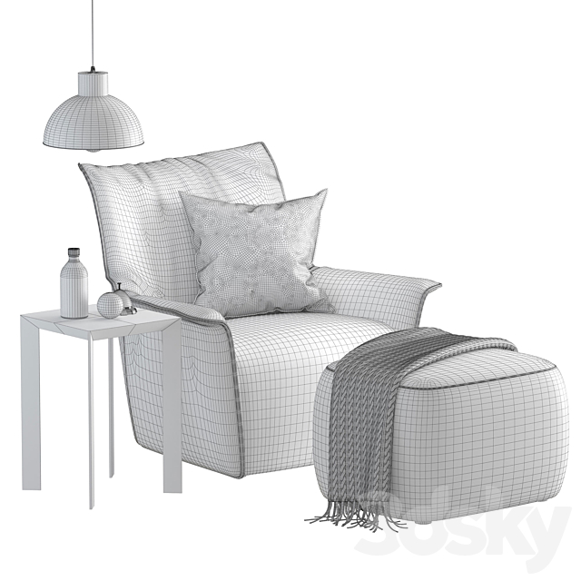 armchair Pianca Dialogo 3DS Max Model - thumbnail 3