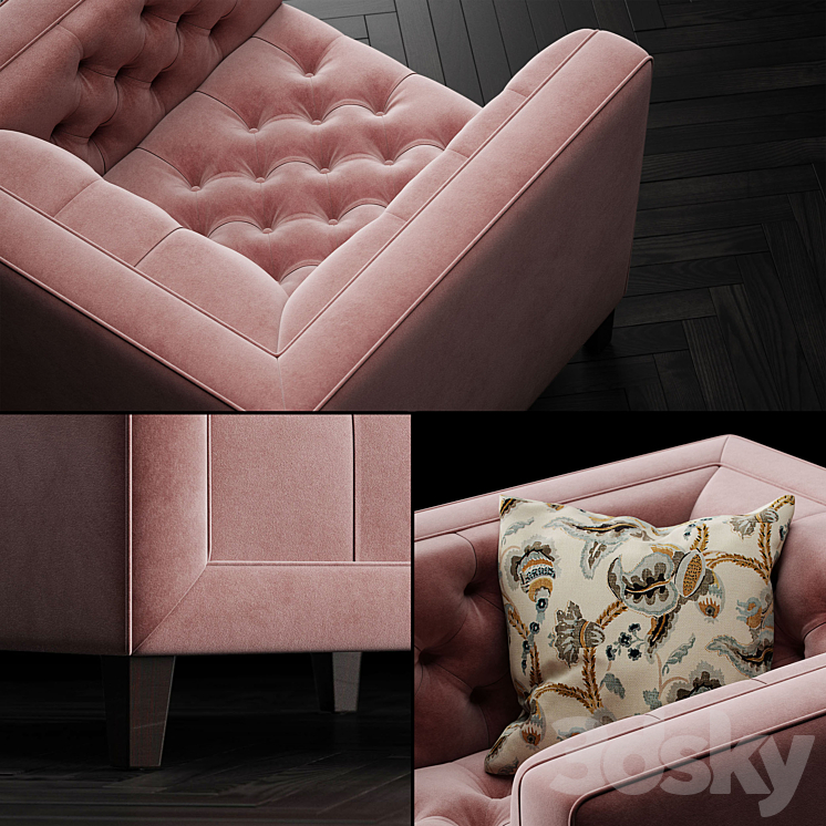 Armchair Pinkslip A 3DS Max - thumbnail 2