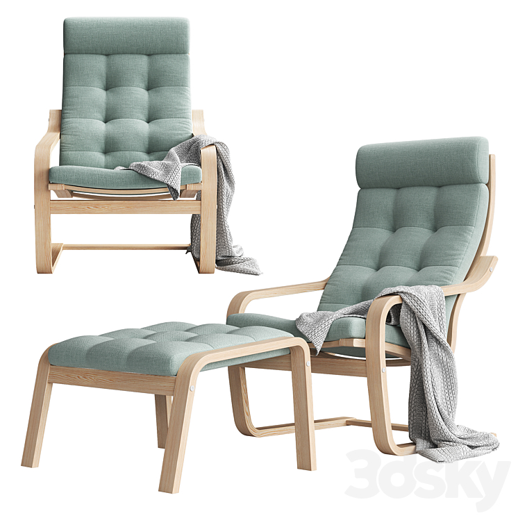 Armchair POANG by IKEA 3DS Max Model - thumbnail 1