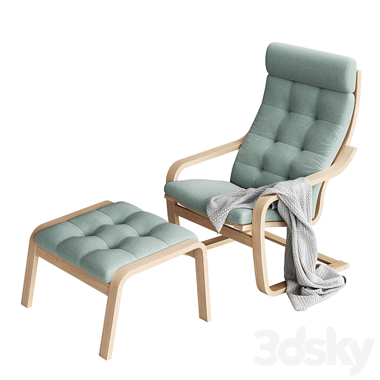 Armchair POANG by IKEA 3DS Max Model - thumbnail 2