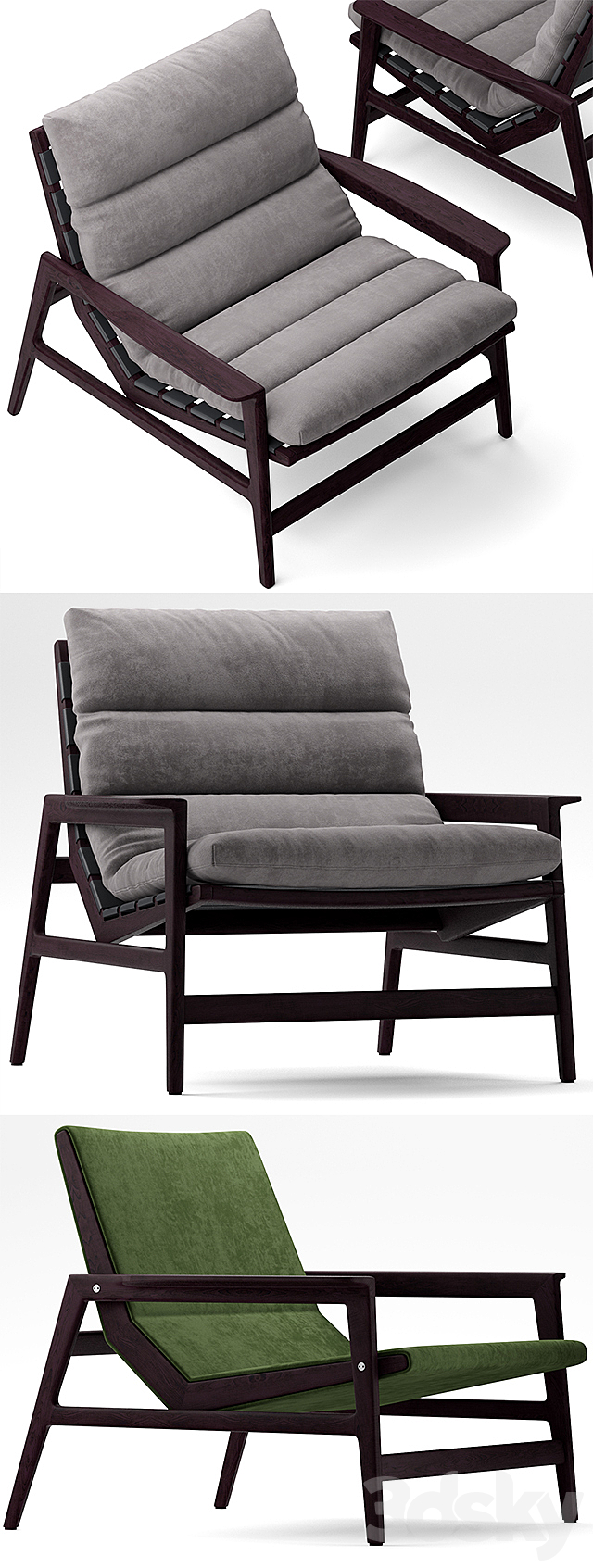 Armchair poliform ipanema 3DS Max Model - thumbnail 2