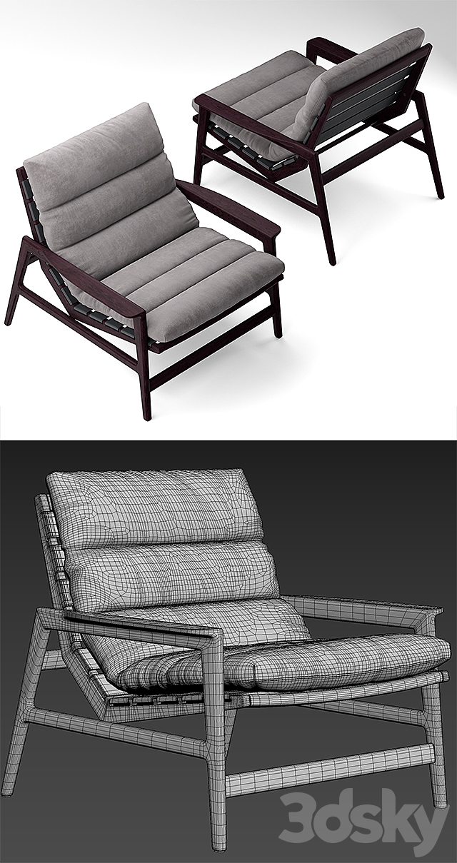 Armchair poliform ipanema 3DS Max Model - thumbnail 3