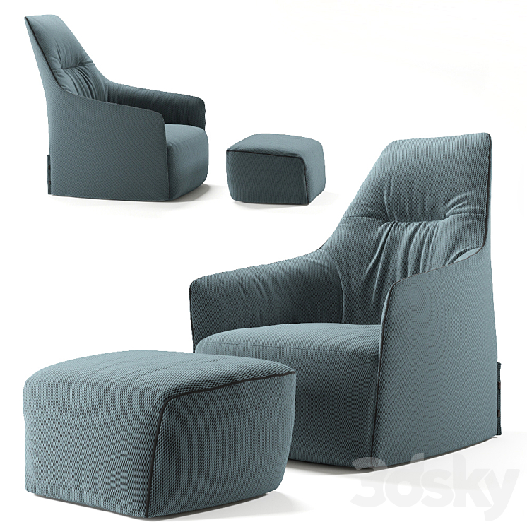 Armchair POLIFORM Santa Monika Lounge 3DS Max - thumbnail 1