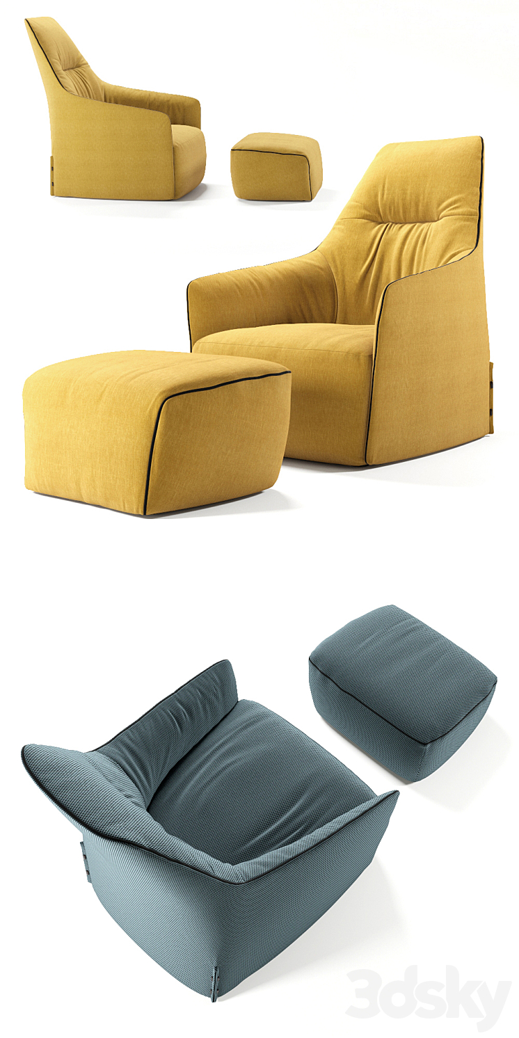 Armchair POLIFORM Santa Monika Lounge 3DS Max - thumbnail 2