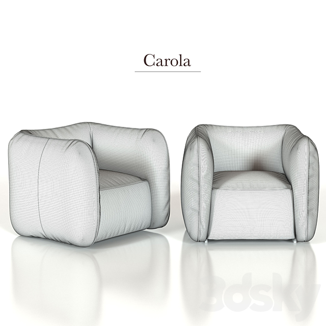 Armchair Polodivani “Carola” 3DS Max Model - thumbnail 3