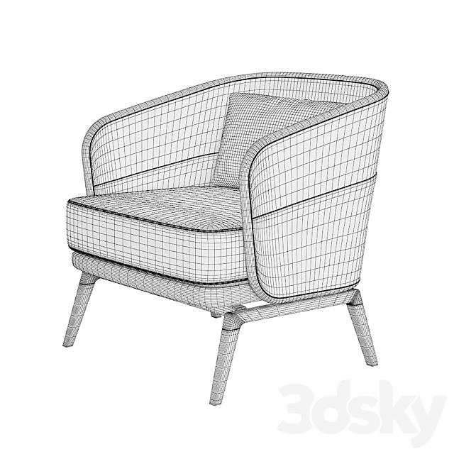 Armchair Poltrona Capitu 3DS Max Model - thumbnail 3