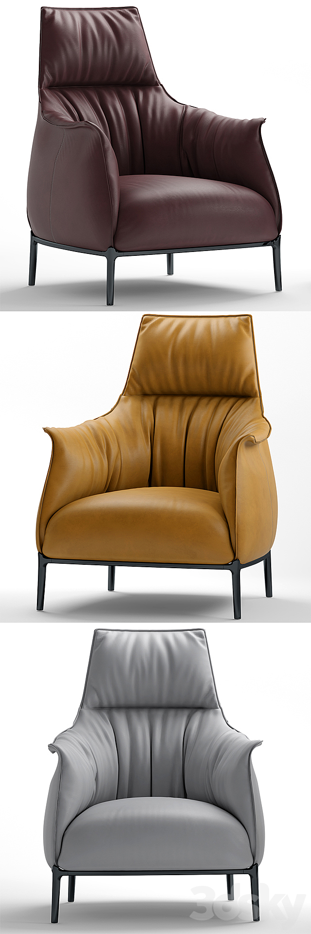 Armchair poltrona frau archibald 3DSMax File - thumbnail 2