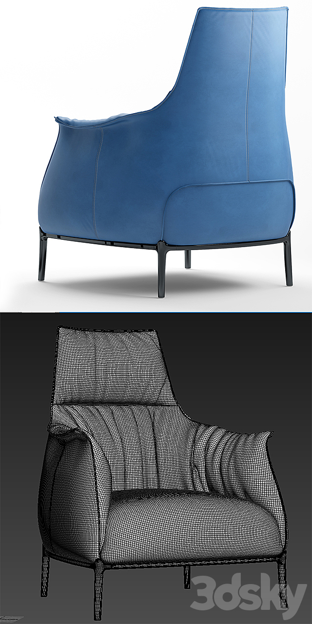 Armchair poltrona frau archibald 3DSMax File - thumbnail 3