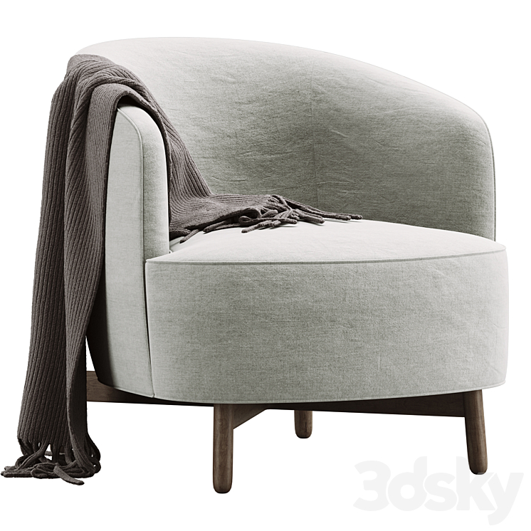 Armchair porada copine 3DS Max Model - thumbnail 1