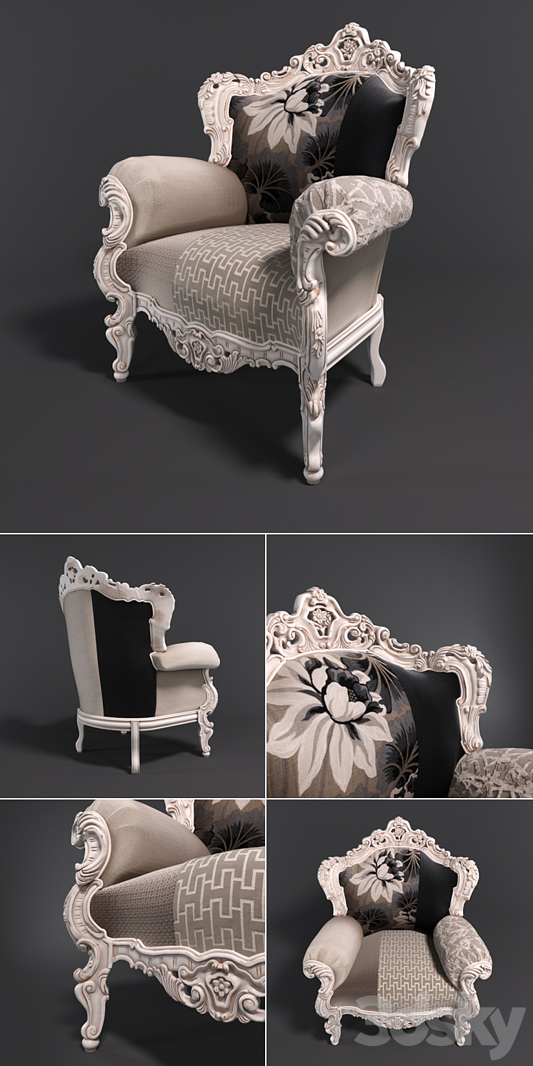 Armchair Prince 3DS Max - thumbnail 2