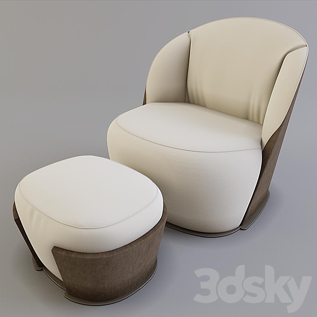 Armchair promemoria ROSASPINA 3ds Max - thumbnail 2