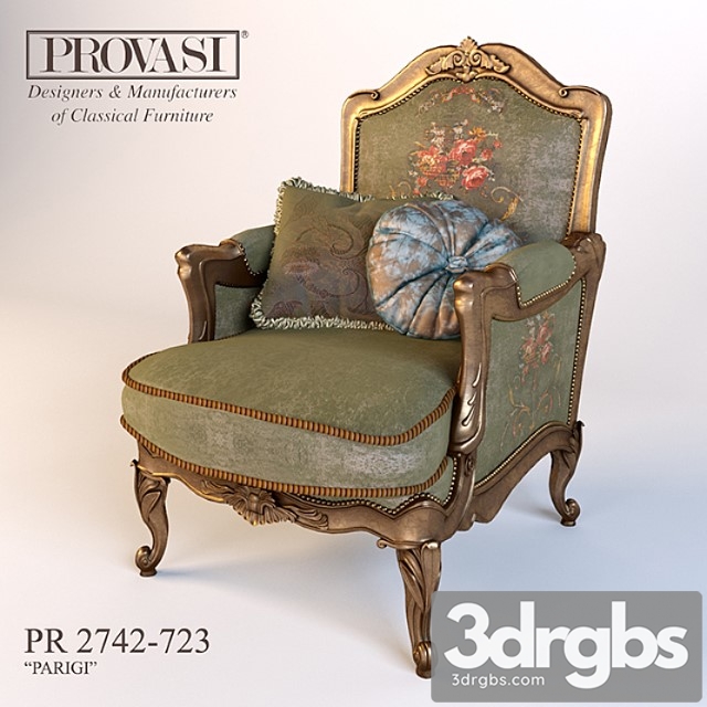 Armchair Provasi Parigi Pr 2742 723 3dsmax Download - thumbnail 1