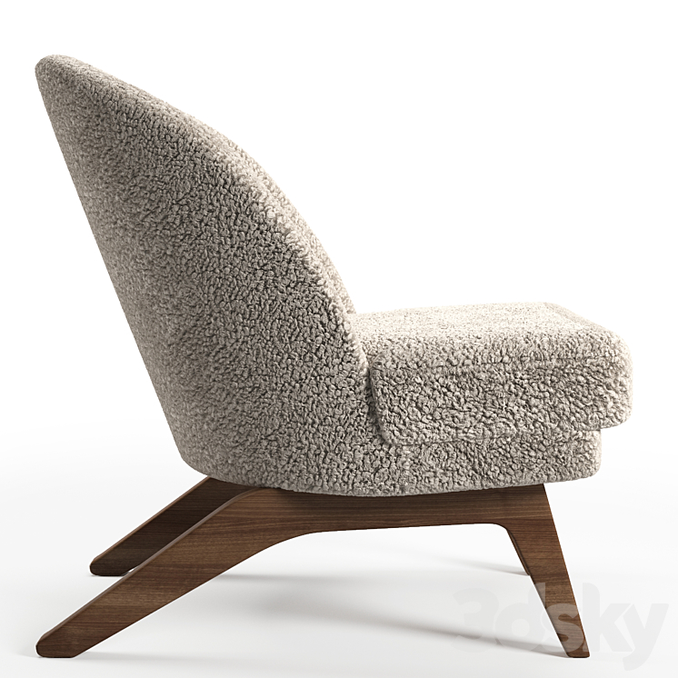 Armchair Pyle Cozy White 3DS Max Model - thumbnail 2