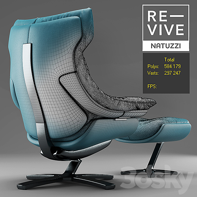 Armchair Re-vive by Natuzzi 3DSMax File - thumbnail 3