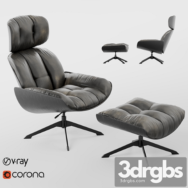 Armchair roche bobois quiet life armchair 3dsmax Download - thumbnail 1