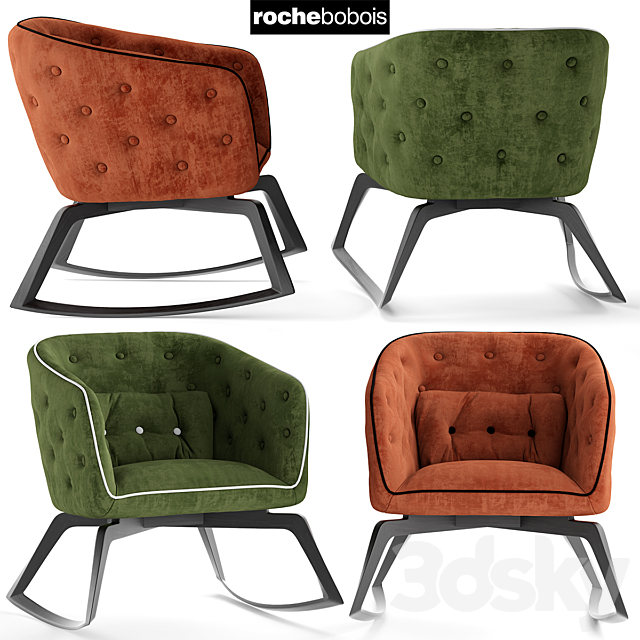 Armchair rochebobois QUADRILLE Rocking armchair 3ds Max - thumbnail 1