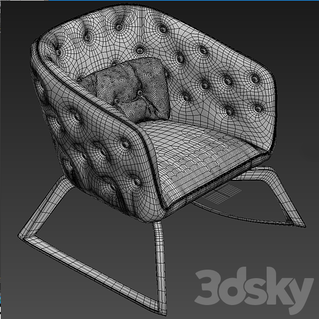 Armchair rochebobois QUADRILLE Rocking armchair 3ds Max - thumbnail 3