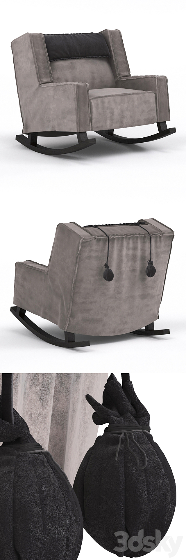 Armchair Rocking Housse from Baxter 3ds Max - thumbnail 2