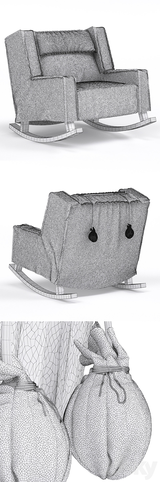 Armchair Rocking Housse from Baxter 3ds Max - thumbnail 3