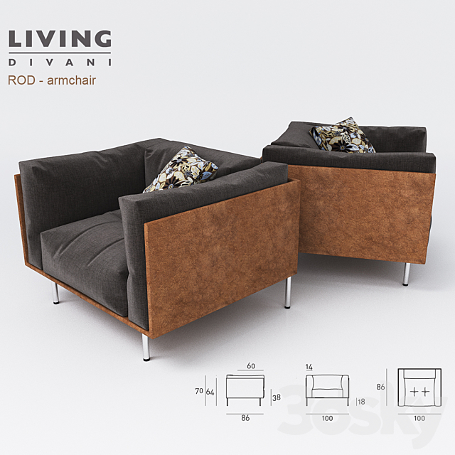 armchair ROD 3DS Max Model - thumbnail 1