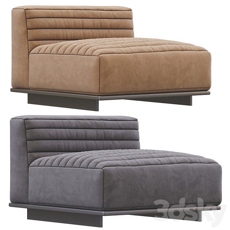 Armchair Roger By Minotti (3 colors version) 3DS Max Model - thumbnail 1