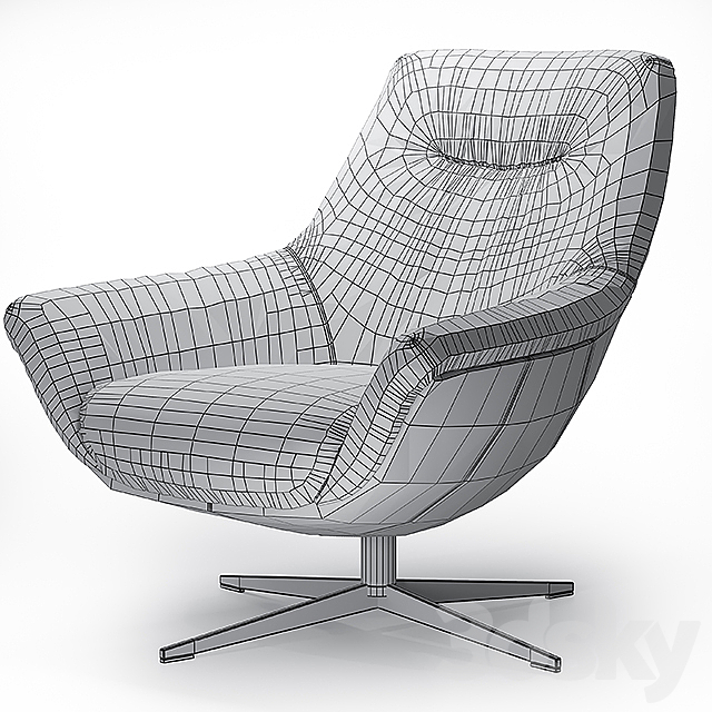 Armchair Rolf Benz 566 3DS Max Model - thumbnail 3