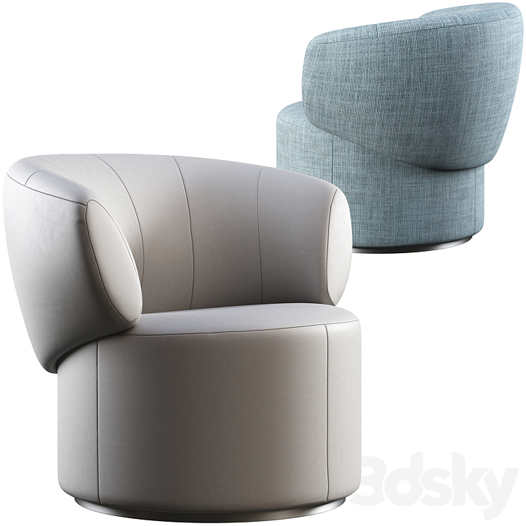 Armchair Rolf Benz 684 3DS Max Model - thumbnail 2