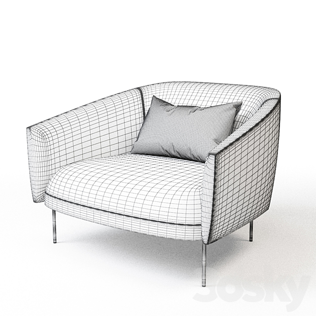 Armchair Roma | Tacchini 3DSMax File - thumbnail 3