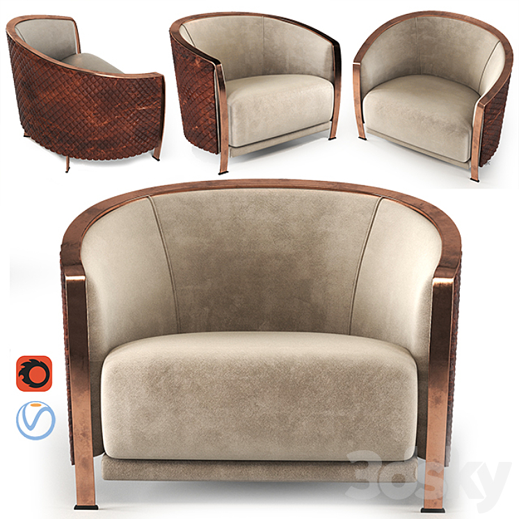 Armchair Rugiano 005_AS 3DS Max - thumbnail 1