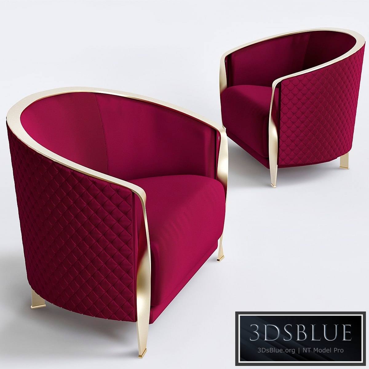 Armchair Rugiano Furniture Nella Vetrina Red 3DS Max - thumbnail 3