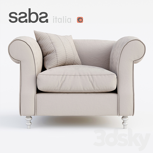 Armchair SABA italia OPIUM 3DSMax File - thumbnail 1