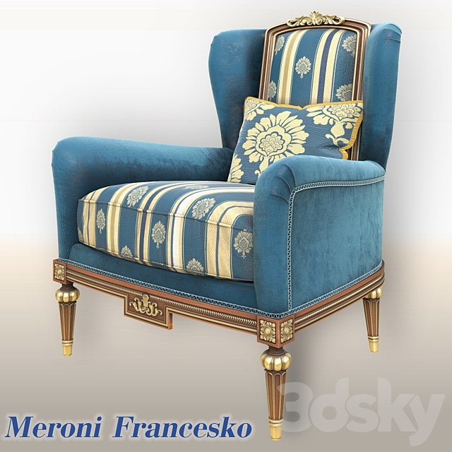 Armchair Salotti of Meroni Francesco 3ds Max - thumbnail 1