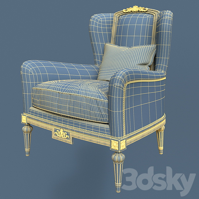 Armchair Salotti of Meroni Francesco 3ds Max - thumbnail 2