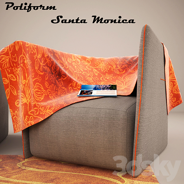 Armchair Santa Monica 3DS Max Model - thumbnail 2