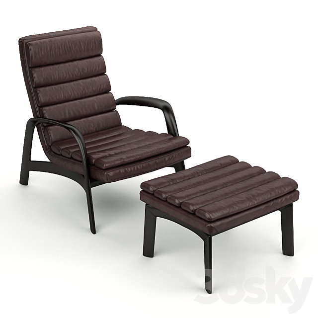 Armchair + Saville chair from Minotti 3DSMax File - thumbnail 1